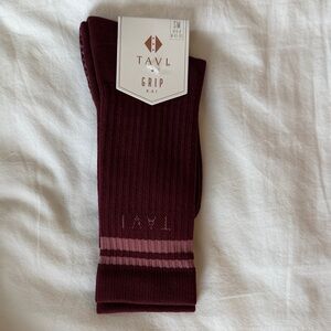 TAVI - Grip Kai Maroon Socks with Pink Stripes